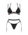 Obsessive Selinne 3-pcs set - комплект эротического белья с поясом для чулок, XL/XXL (чёрный)